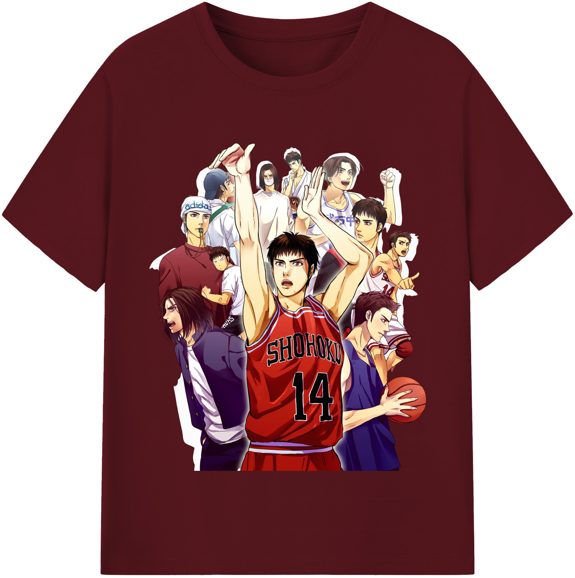 SLAM DUNK／スラムダンク 綿100％半袖Tシャツ（フロントプリント）